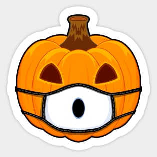 Pumpkin Halloween with Ghost Mask Sticker